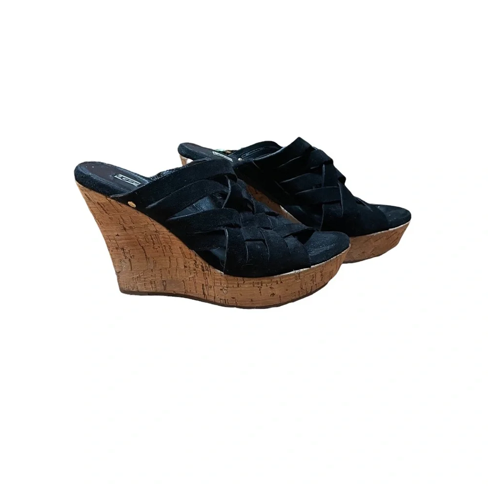 UGG Marta black cork wedge sandals